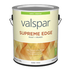 VALSPAR 32000.007 SUPREME EDGE SATIN WHITE INTERIOR PAINT & PRIMER