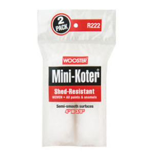 WOOSTER MINI-KOTER R222-4 4" X 3/8" SHED RESISTANT ROLLER COVER 2-PACK