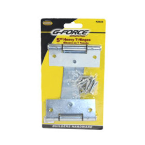 G-FORCE 42533 5" HEAVY TEE HINGE ZINCE PLATED PAIR