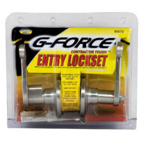 G-FORCE 80070 ENTRY SCROLL LEVER LOCKSET SATIN NICKEL KW1 KEYWAY