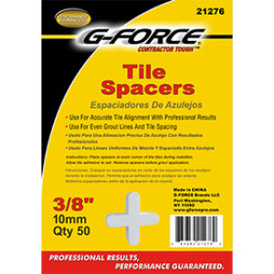 G-FORCE 21276 3/8" PLASTIC TILE SPACERS (50/BAG)