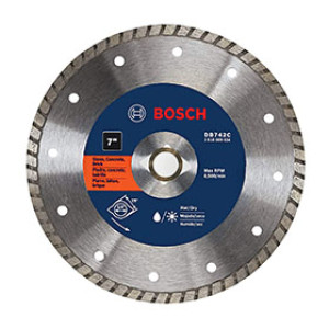 BOSCH DB742C 7" PREMIUM TURBO RIM DIAMOND BLADE WITH CLAM GENERAL PURPOSE
