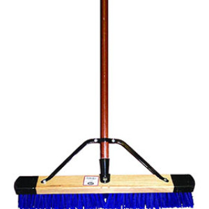 DQB 09942 24" HEAVY DUTY STIFF BLUE POLY CONTRACTOR SWEEP BROOM COMP 60" HNDL