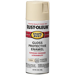 RUST-OLEUM STOPS RUST 7770830 12 OZ GLOSS PROTECTIVE ENAMEL ALMOND SPRAY PAINT