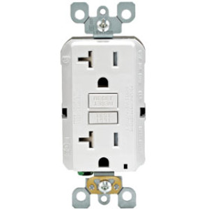LEVITON R92-GFTR2-0KW 20A-125V SELF TEST TAMPER GFCI OUTLET WHITE