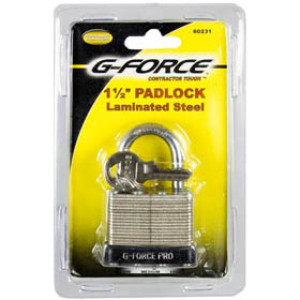 G-FORCE 60231 1-1/2" STEEL LAMINATED PADLOCK
