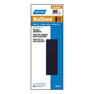 NORTON 04747 4-3/16" X 11" P80D WALLSAND DRYWALL SANDING SHEETS JOB PACK (25)