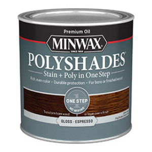 MINWAX 214974444 497 POLYSHADES GLOSS ESPRESSO WOOD STAIN