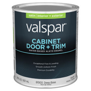 VALSPAR 81003.005 CABINET, DOOR&TRIM SATIN DEEP BASE WATER-BASED ALKYD ENAMEL