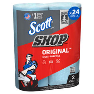 SCOTT 75040 MLTI-PURPOSE ORIGINAL BLUE SHOP TOWELS 2 PACK (55 TOWELS PER ROLL)
