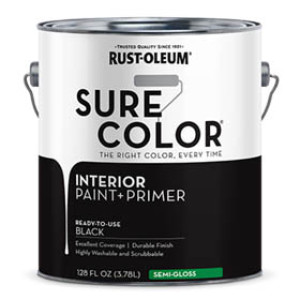 RUST-OLEUM SURE COLOR 380228 BLACK SEMI-GLOSS WALL PAINT