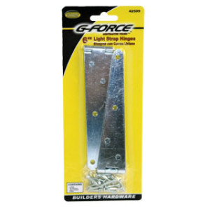 G-FORCE 42509 6" LIGHT STRAP HINGES ZINC PLATED PAIR