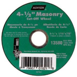 NORTON 01621 4-1/2"X 1/16" X 7/8" RIGHT ANGLE MASONRY CUT OFF BLADE TYPE 1