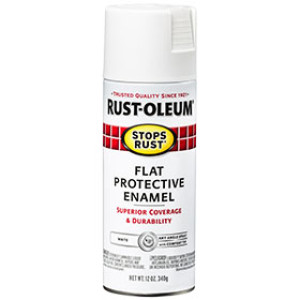 RUST-OLEUM STOPS RUST 7790830 12 OZ PROTECTIVE ENAMEL FLAT WHITE SPRAY PAINT