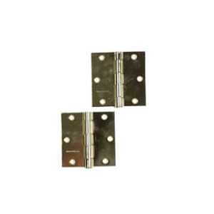 G-FORCE 42255 SQUARE CORNER POLISHED BRASS 3-1/2" BUTT HINGES PAIR WITH SCREWS