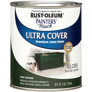 RUST-OLEUM PAINTER'S TOUCH 1938502 ULTRA COVER GLOSS HUNTER GREEN LATEX PAINT