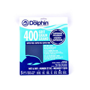 BLUE DOLPHIN SP SC9115-0400 WET & DRY 9" X 11" 400 GRIT SANDPAPER SHEETS 5-PK