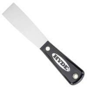 HYDE 02000 1-1/4" BLACK & SILVER FLEXIBLE PUTTY KNIFE HIGH CARBON STEEL BLADE