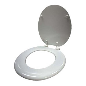 MR BRANDS 32578 TRUHOME 19" WHITE ELONGATE WOOD TOILET SEAT