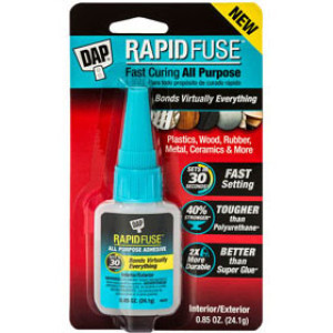 DAP 00155 RAPID FUSE .085 OZ FAST CURING ALL PURPOSE ADHESIVE CLEAR