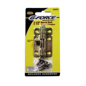 G-FORCE 43022 2-1/2" BARREL BOLT BRASS PLATED STEEL